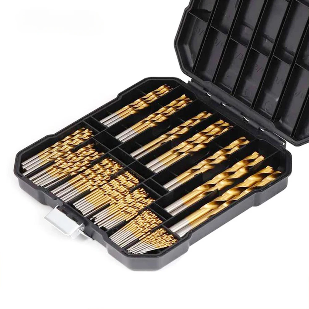 99 Pcs Titanium Drill Bit Set for Steel Wood Plastic, Metal Copper Aluminum Alloy with Storage Case
99 Pcs Titanium Drill Bit Set for Steel Wood Plastic, Metal Copper Aluminum Alloy with Storage Case