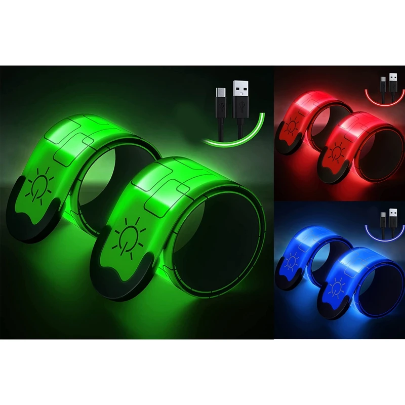 2 Pack USB Rechargeable Reflective Armbands,High Visibility Light Up Band For Runners,Bikers,Walkers,Pet Owners 
2 Pack USB Rechargeable Reflective Armbands,High Visibility Light Up Band For Runners,Bikers,Walkers,Pet Owners