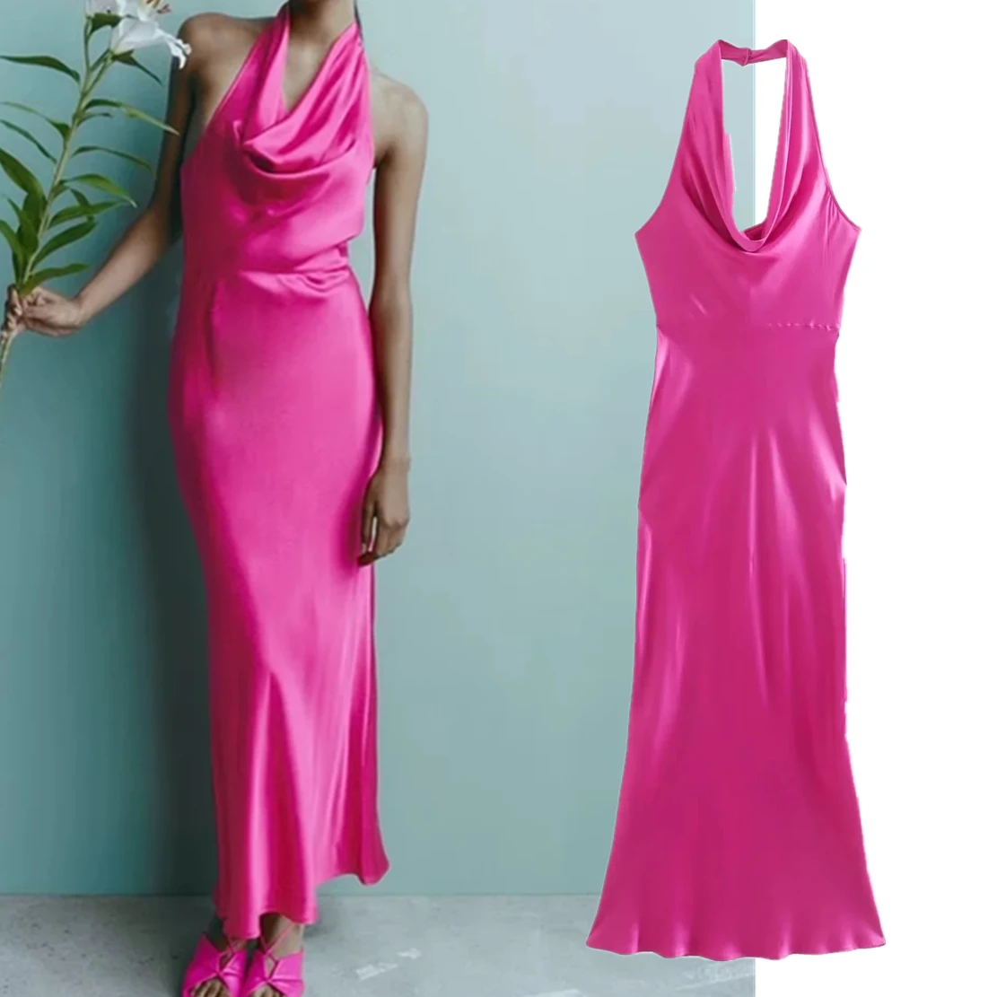 Jenny&Dave 2022 French Style Rose Color Silk Fashion Elegant Halter Pleated Party Dress Women
Jenny&Dave 2022 French Style Rose Color Silk Fashion Elegant Halter Pleated Party Dress Women