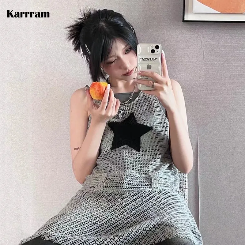 Эстетичные сетчатые Топы Karrram Y2k в стиле Харадзюку 1920-х годов, просвечивающий Топ 00-х годов, Лоскутная футболка со звездами, стиль гранж
Эстетичные сетчатые Топы Karrram Y2k в стиле Харадзюку 1920-х годов, просвечивающий Топ 00-х годов, Лоскутная футболка со звездами, стиль гранж