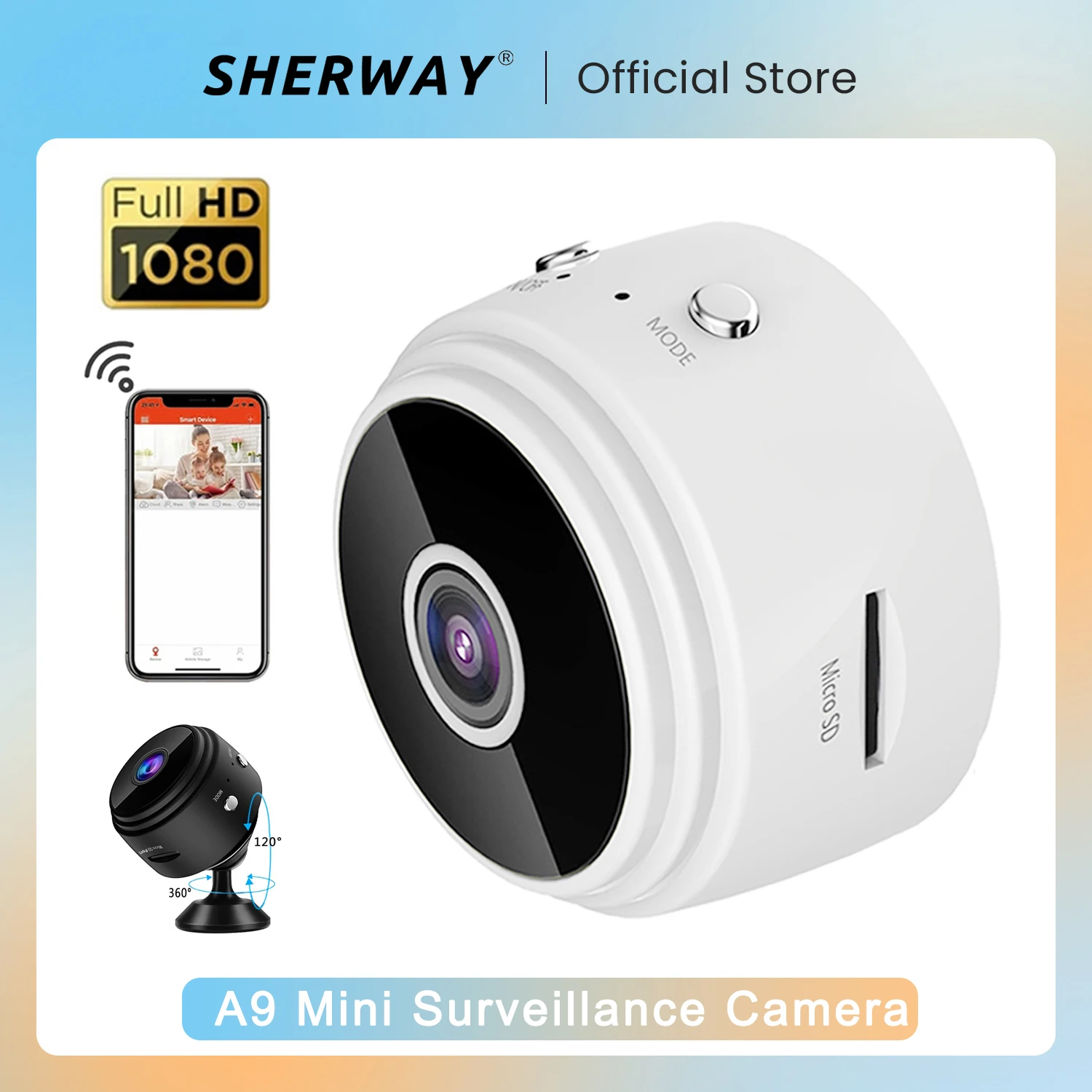 

A9 Camera HD1080P Home Security Wireless Wifi Mini Camera Small CCTV Infrared Night Vision Motion Detection SD Card Slot Audio