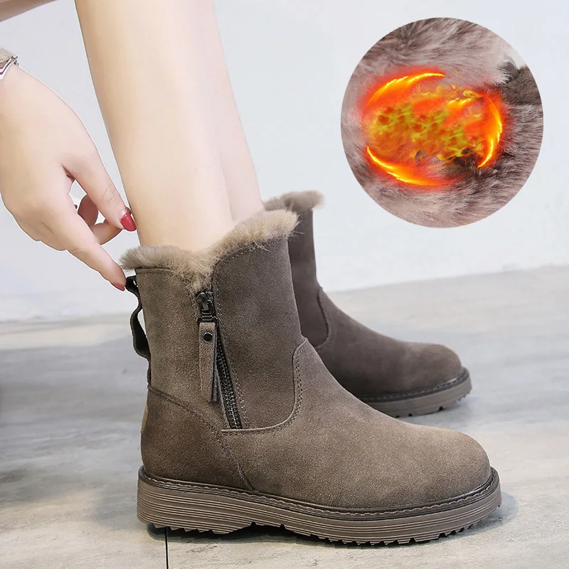 Women Ankle Boots Winter Thickened Plush Warm Snow Boots Ladies Zipper Flat Booties Casual Female Cotton Shoes Fashion Footwear
Women Ankle Boots Winter Thickened Plush Warm Snow Boots Ladies Zipper Flat Booties Casual Female Cotton Shoes Fashion Footwear