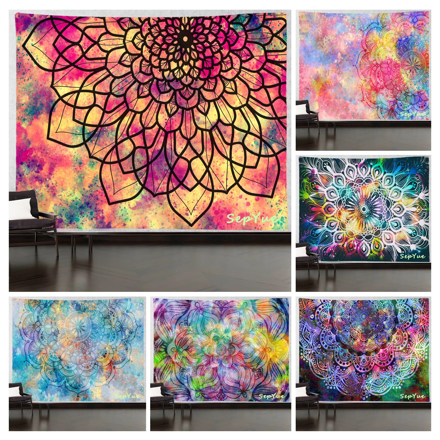 SepYue Water painted color mandala bohemia Wall Hanging Bedroom living room Tapestry Trippy Art barrier Home Decor
SepYue Water painted color mandala bohemia Wall Hanging Bedroom living room Tapestry Trippy Art barrier Home Decor