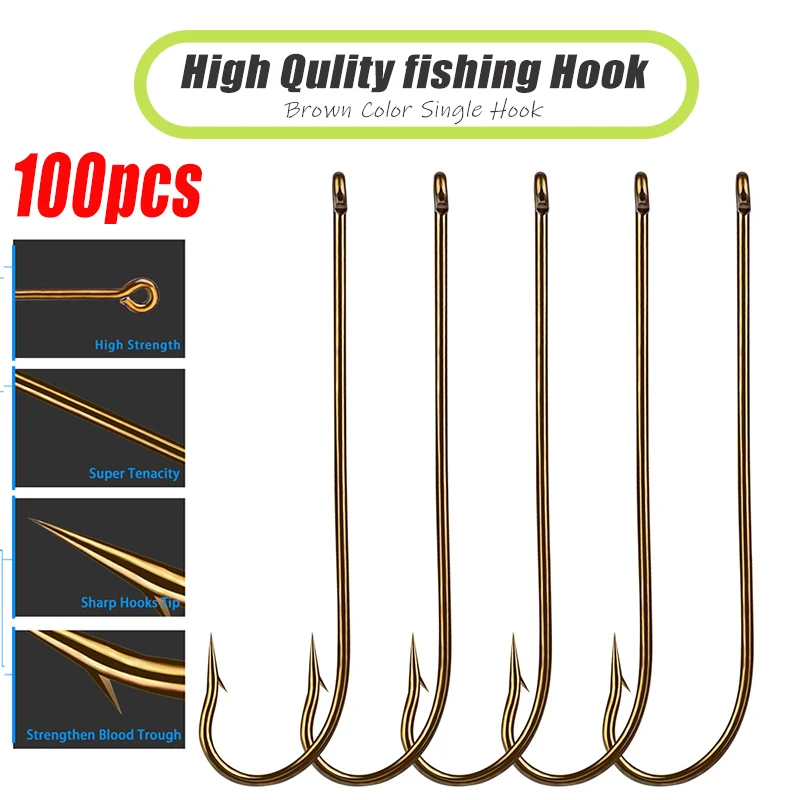 100pcs/lot High-Carbon Steel Fishhook 6/0#-12# Hooks Tackle Saltwater Fishing Hook Brown Color Single Hooks High Strength Hooks
100pcs/lot High-Carbon Steel Fishhook 6/0#-12# Hooks Tackle Saltwater Fishing Hook Brown Color Single Hooks High Strength Hooks