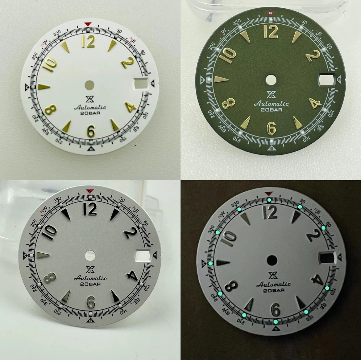Новинка, зеленые светящиеся механические часы NH35 с циферблатом, модифицированные часы с буквальным диаметром 28,5 мм, аксессуары для часов NH36