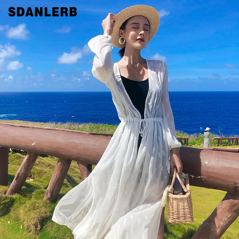 Chiffon Sun Protection Clothing Women's Thin Mid-Length Split Lace-up Loose Shirt Outdoor Seaside Vacation Long Sleeve Cardigan
Chiffon Sun Protection Clothing Women's Thin Mid-Length Split Lace-up Loose Shirt Outdoor Seaside Vacation Long Sleeve Cardigan