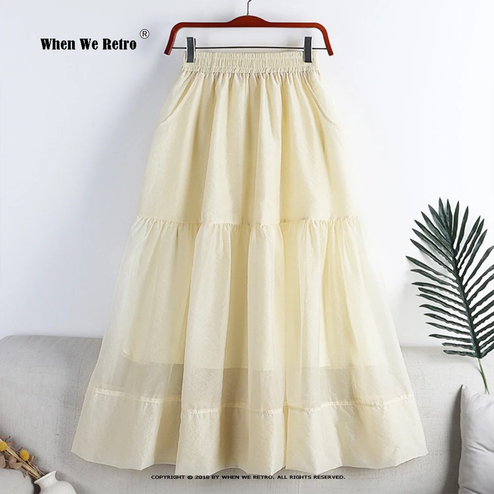 Korean Fashion Tulle Organza Skirt VD3073 Solid Color Long Midi Length Summer Women Ladies Skirts Jupes with Pockets
Korean Fashion Tulle Organza Skirt VD3073 Solid Color Long Midi Length Summer Women Ladies Skirts Jupes with Pockets