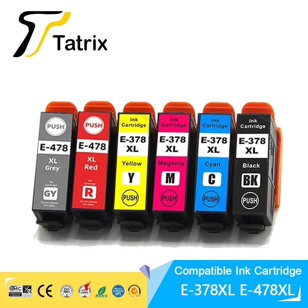 

Tatrix Для Epson Совместимый картридж 378XL 478XL T478 T378XL Для принтера Epson Expression Photo XP-8500 XP-8505 XP-15000