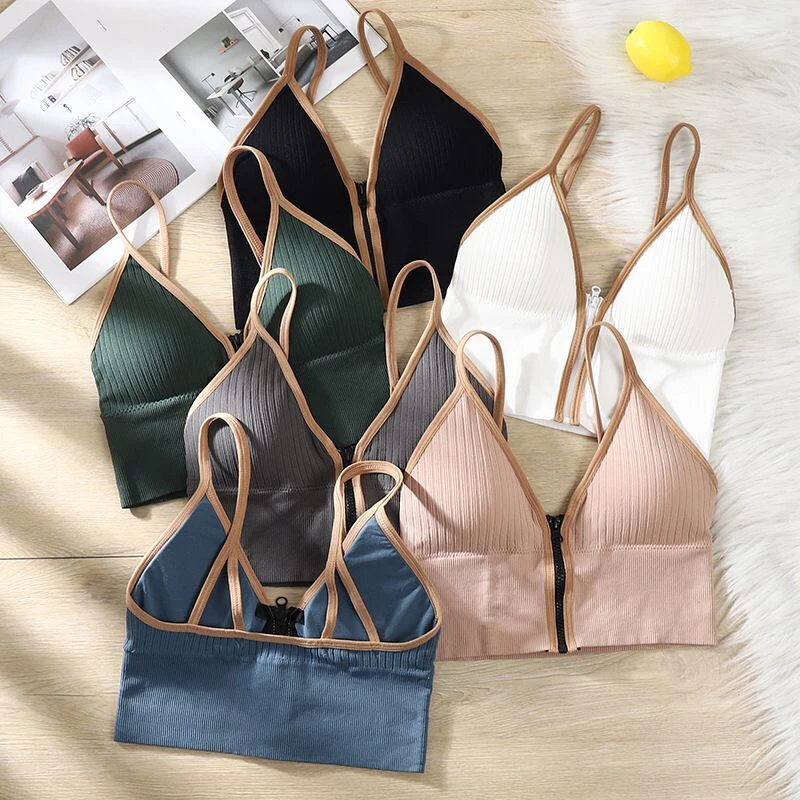 Fitness Women Bras Deep V Zipper Beauty Back Underwear Camisole Shockproof Push Up Sexy Comfort Breathable Bralette Tops Female
Fitness Women Bras Deep V Zipper Beauty Back Underwear Camisole Shockproof Push Up Sexy Comfort Breathable Bralette Tops Female