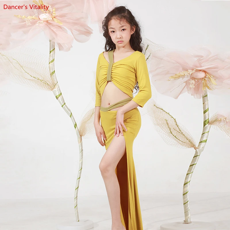 Children's Belly Dance Training Clothes Set Half Sleeves Top+long Skirt 2pcs Oriental Dance Suit Kid's Dance Wear Outfit S,M,L
Children's Belly Dance Training Clothes Set Half Sleeves Top+long Skirt 2pcs Oriental Dance Suit Kid's Dance Wear Outfit S,M,L