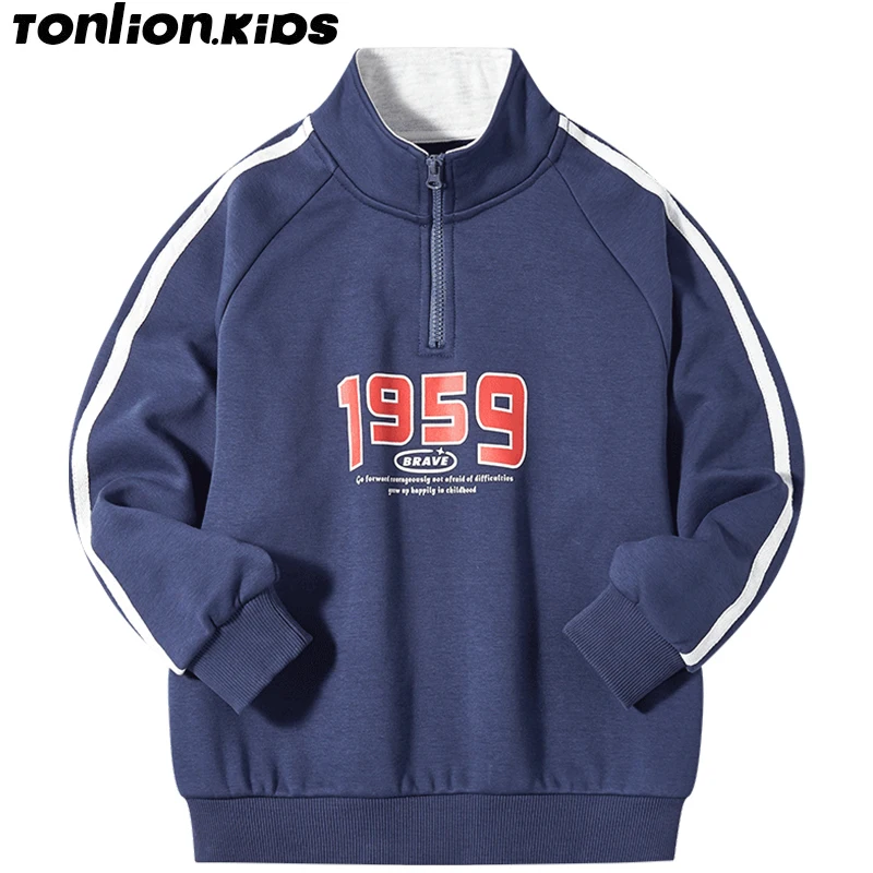 TON LION KIDS 2022 Spring Casual Fashion Striped Boys Stand Collar Hoodie for Ages 5 To 12
TON LION KIDS 2022 Spring Casual Fashion Striped Boys Stand Collar Hoodie for Ages 5 To 12