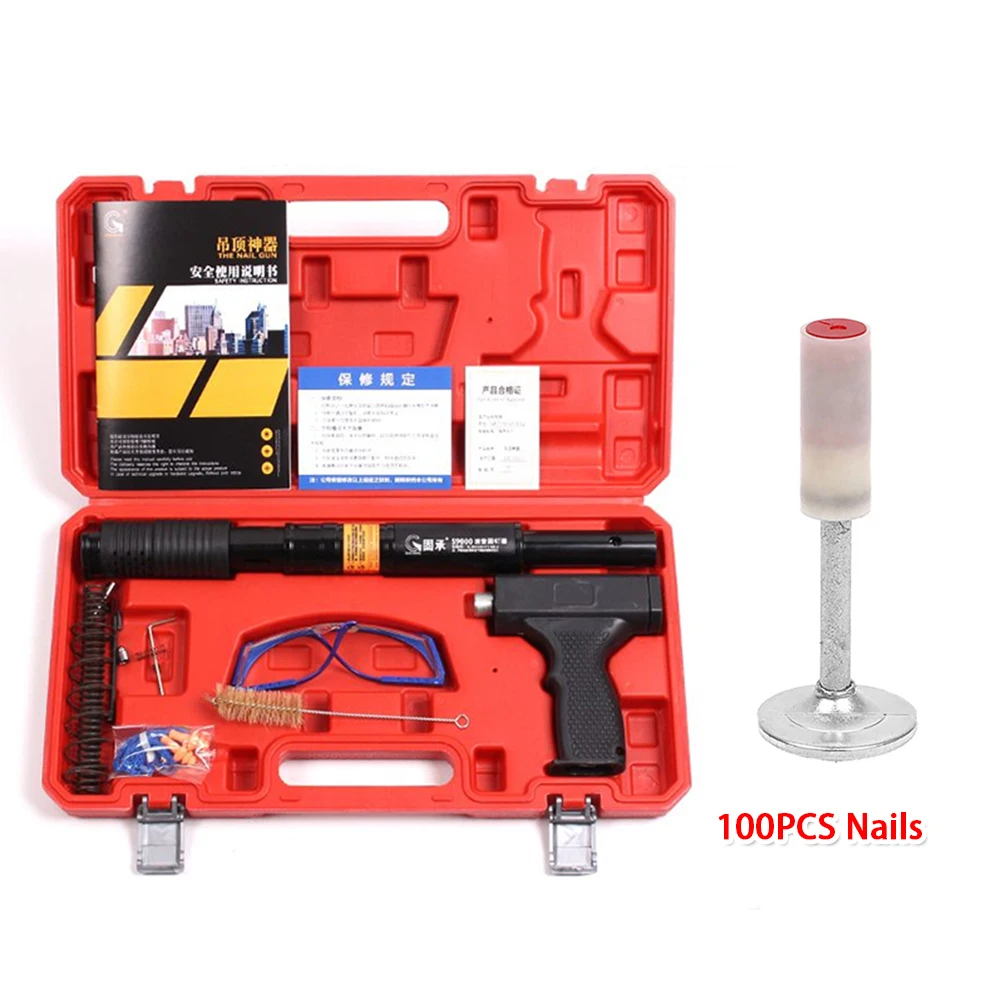 Manual Concrete Steel Nail Gun Integrated Ceiling Decoration Tool Silencer with 100PCS 32/42mm Round Steel Nails Slotting Decor
Manual Concrete Steel Nail Gun Integrated Ceiling Decoration Tool Silencer with 100PCS 32/42mm Round Steel Nails Slotting Decor