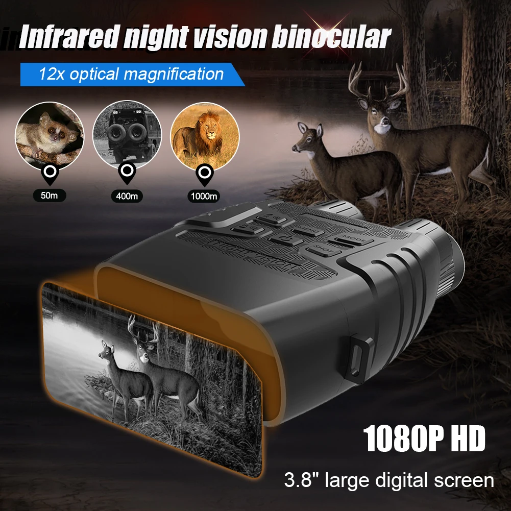 Digital Night Vision Binoculars 850nm Infrared 1080P HD Goggles With 4X Digital Zoom Day/Night Use For Outdoor Hunting
Digital Night Vision Binoculars 850nm Infrared 1080P HD Goggles With 4X Digital Zoom Day/Night Use For Outdoor Hunting