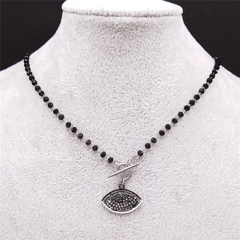 Islam Eye Black Crystal Stainless Steel Choker Necklace for Women Silver Color Turkey Eye Necklaces Jewelry chaine collier NXS06
Islam Eye Black Crystal Stainless Steel Choker Necklace for Women Silver Color Turkey Eye Necklaces Jewelry chaine collier NXS06