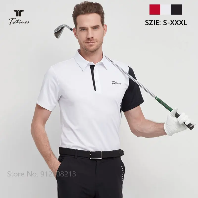 Teetimes Summer Golf Polo Shirt Short-sleeved Tops for Men Casual Patchwork Training Tees Business Quick Dry Golf T-shirt Wear
Teetimes Summer Golf Polo Shirt Short-sleeved Tops for Men Casual Patchwork Training Tees Business Quick Dry Golf T-shirt Wear