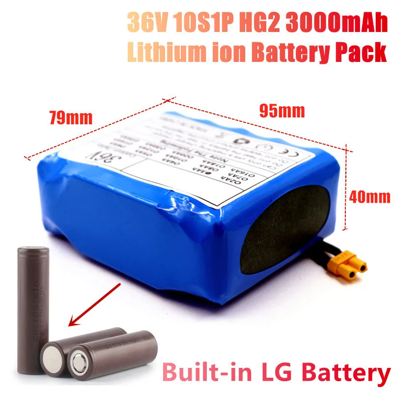 36V 10S1P 18650 HG2 3000mAh комплект литий-ионный батарей для M365 MIJIA Pro Scooter расширенный диапазон зарядки и разрядки XT30 Plug
36V 10S1P 18650 HG2 3000mAh комплект литий-ионный батарей для M365 MIJIA Pro Scooter расширенный диапазон зарядки и разрядки XT30 Plug