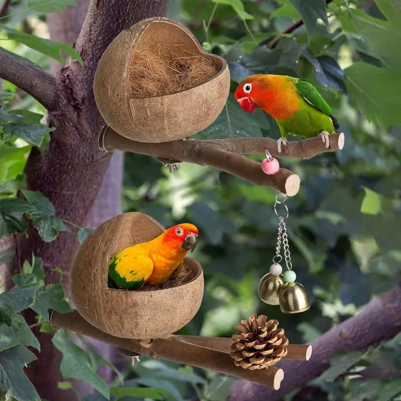 Bird Cage Nest Natural Coconut Shell Bird Hideaway Nest House Hut Cage Parakeet Nesting Box With Shredded Coconut Budgerigar
Bird Cage Nest Natural Coconut Shell Bird Hideaway Nest House Hut Cage Parakeet Nesting Box With Shredded Coconut Budgerigar
