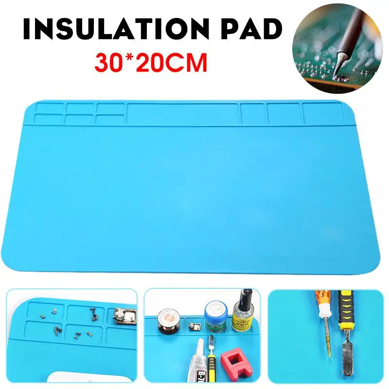 Multifunctional 30x20cm Heat Insulation Silicone Soldering Pad Mat Desk Maintenance Platform For Repair Station Without Magnetic
Multifunctional 30x20cm Heat Insulation Silicone Soldering Pad Mat Desk Maintenance Platform For Repair Station Without Magnetic