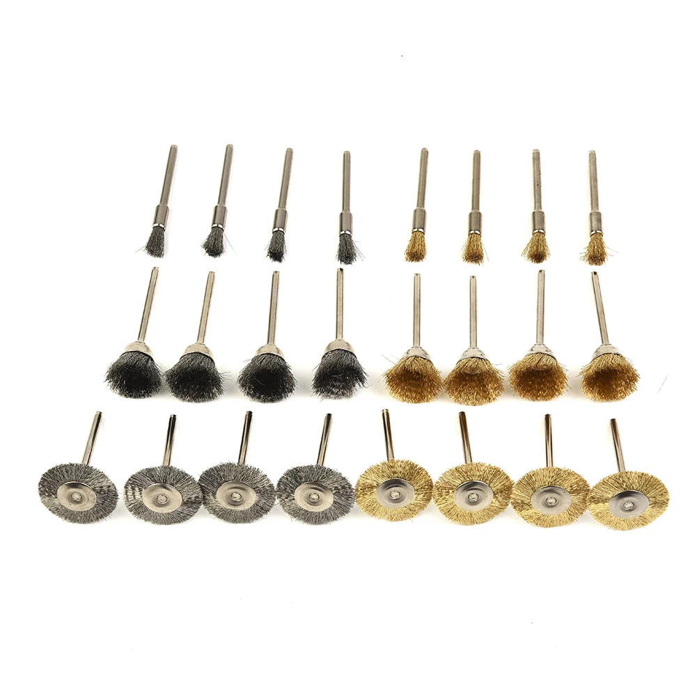 24pcs Brass Steel Wire Wheel Brush Polishing Grinder Accessories Rotary Electric Tool Kit For Engraver Steel Polishing Grinding
24pcs Brass Steel Wire Wheel Brush Polishing Grinder Accessories Rotary Electric Tool Kit For Engraver Steel Polishing Grinding