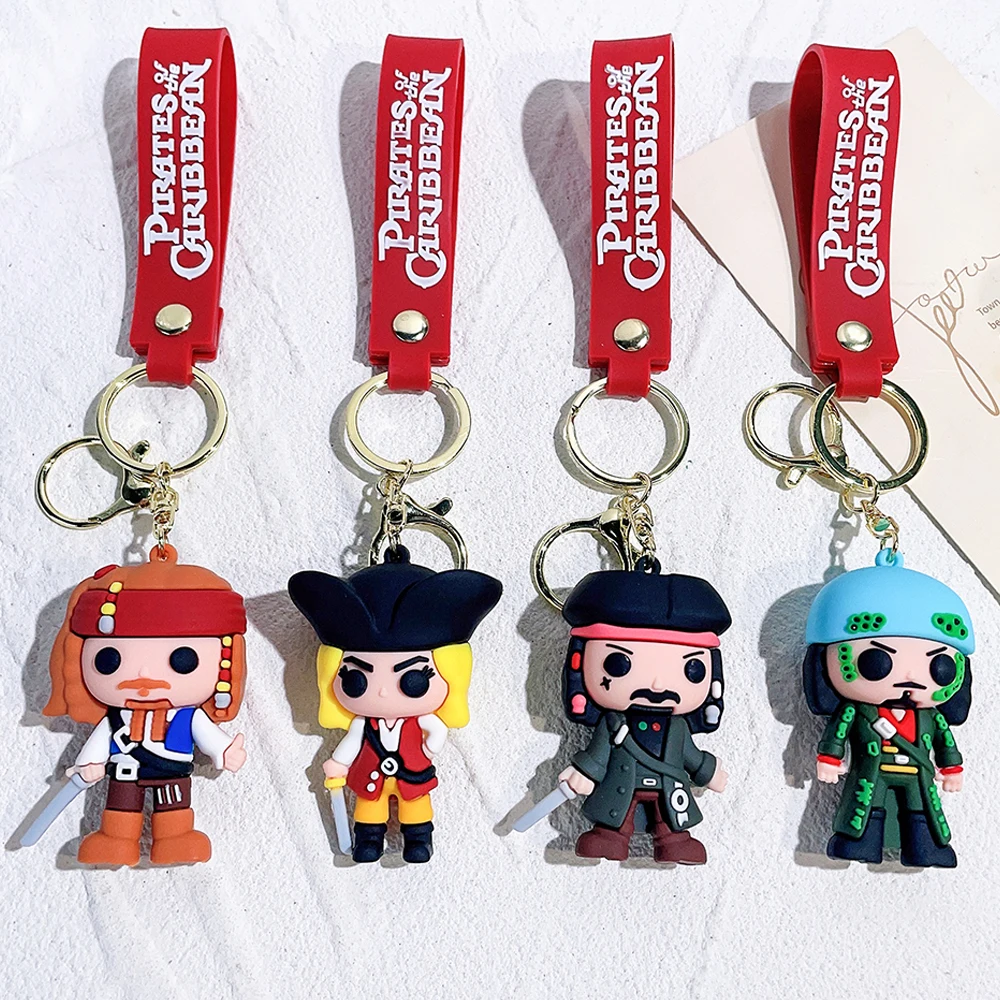 Disney Movie Pirates of the Caribbean Series Figure Pendant Keychain Jack Sparrow Captain Silicone Keyrings for Car Toys Gifts
Disney Movie Pirates of the Caribbean Series Figure Pendant Keychain Jack Sparrow Captain Silicone Keyrings for Car Toys Gifts