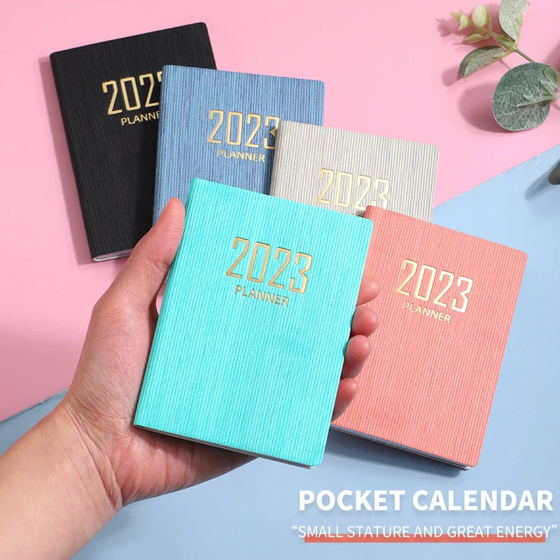 

A7 Mini Journal 2023 365 Days Portable Pocket Notepad Daily Weekly Agenda Planner Notebooks Stationery Office School Supplies
