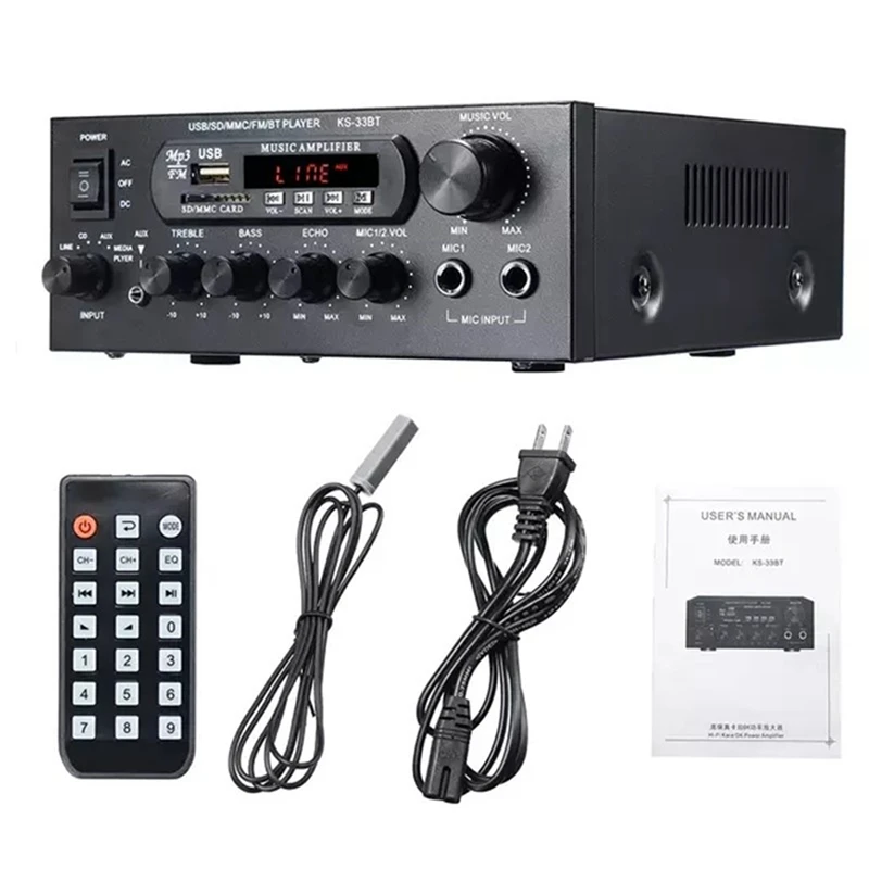 1200W 220V Bluetooth Amplificador Hifi Digital Amplifier 33BT Stereo LED Digital Audio Amplifier Aux FM Radio
1200W 220V Bluetooth Amplificador Hifi Digital Amplifier 33BT Stereo LED Digital Audio Amplifier Aux FM Radio