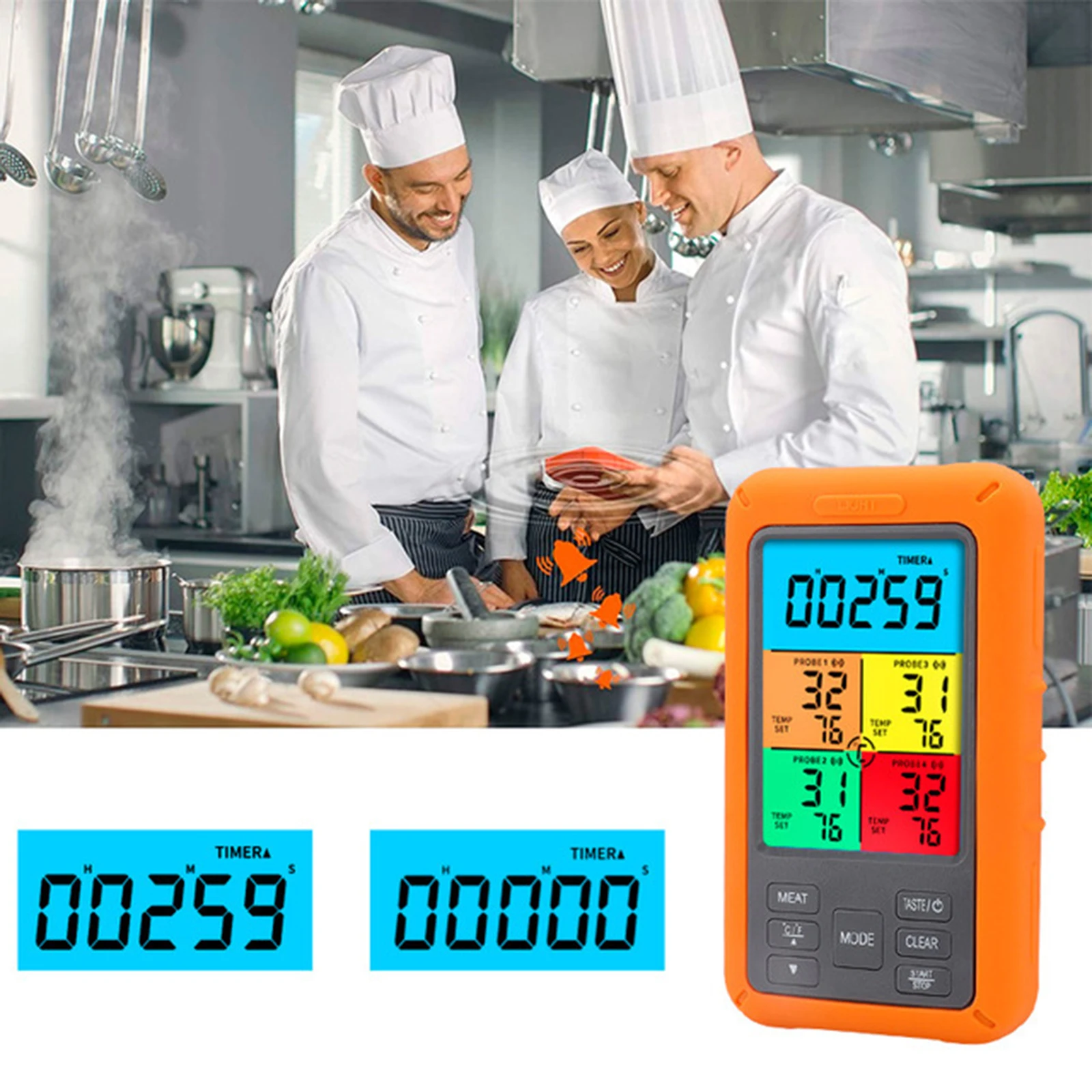 Wireless Meat Thermometer for Grilling Long Range Smoker Grill Thermometer with 4 Probes Kitchen Food Cooking Thermometer
Wireless Meat Thermometer for Grilling Long Range Smoker Grill Thermometer with 4 Probes Kitchen Food Cooking Thermometer