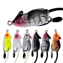 3D Eyes Soft Mouse Bait Bells Sound 5.5/6cm 10.5/11.5g Fishing Lure Frog Silicon Artificial Set Sea Swim Bait Fishing Tackle