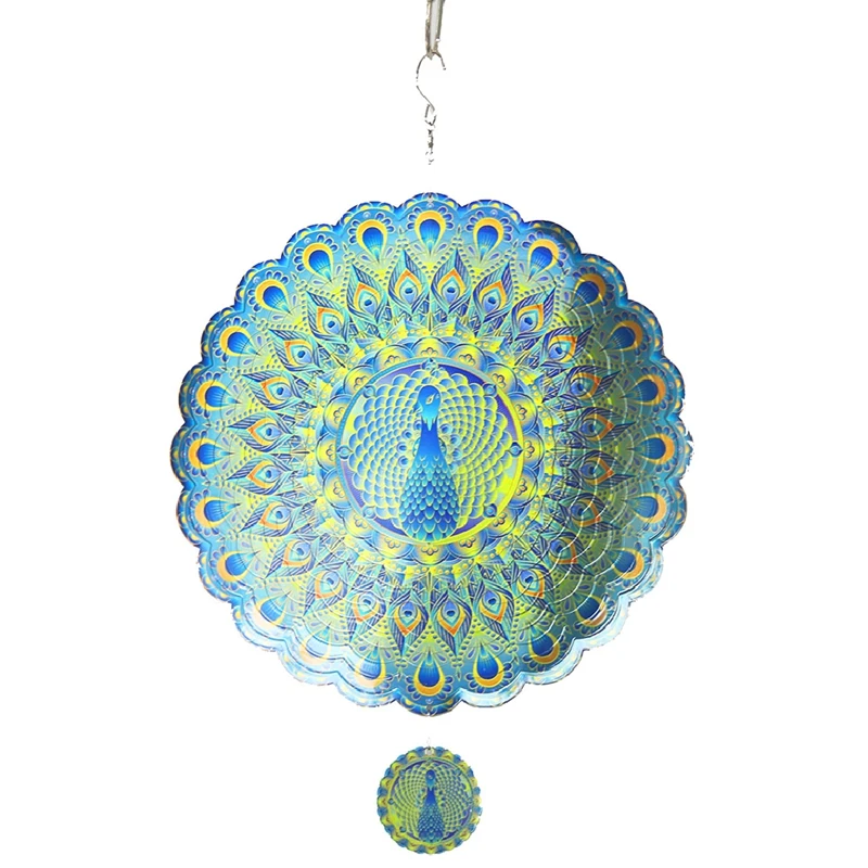 3D Rotating Wind Chime Outdoor Garden Metal Colorful Peacock Ornament For Garden Decoration
3D Rotating Wind Chime Outdoor Garden Metal Colorful Peacock Ornament For Garden Decoration