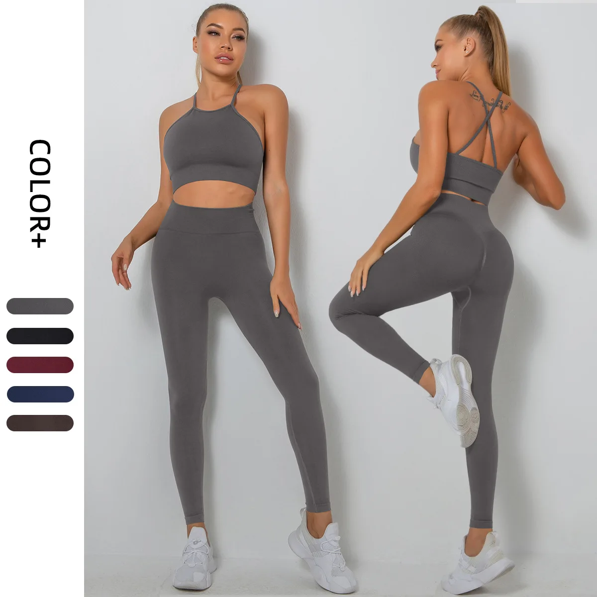 European and American Seamless Knitted Sexy Turtleneck Bra Vest Hip Yoga Clothes Sports Running Fitness Clothes
European and American Seamless Knitted Sexy Turtleneck Bra Vest Hip Yoga Clothes Sports Running Fitness Clothes