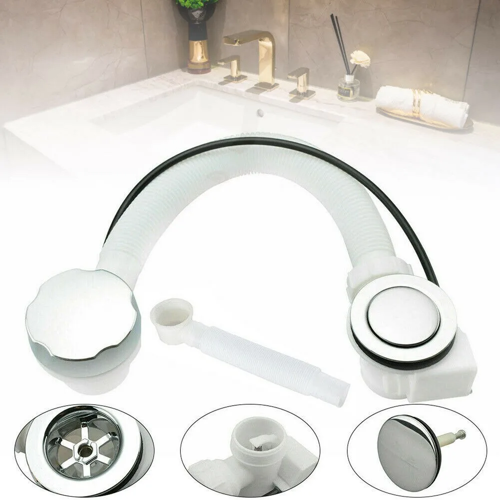 Kit New Bath Waste Pipe Plug Pop-Up Practical Bath Bath Waste Pipe Convenient Overflow Plastic Waste 55cm Long
Kit New Bath Waste Pipe Plug Pop-Up Practical Bath Bath Waste Pipe Convenient Overflow Plastic Waste 55cm Long