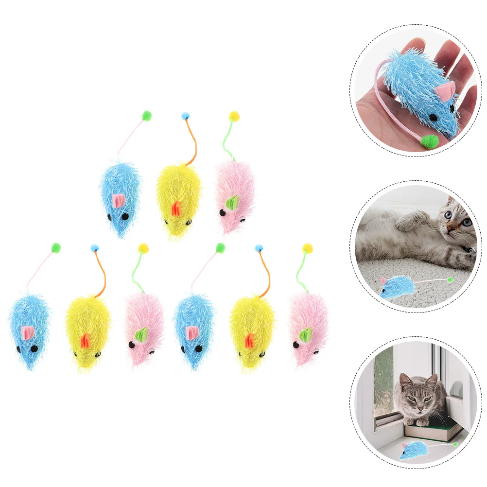 

9pcs Mouse Shaped Toys Catnip Filling Mice Toys Chewing Toy Cat Supplies