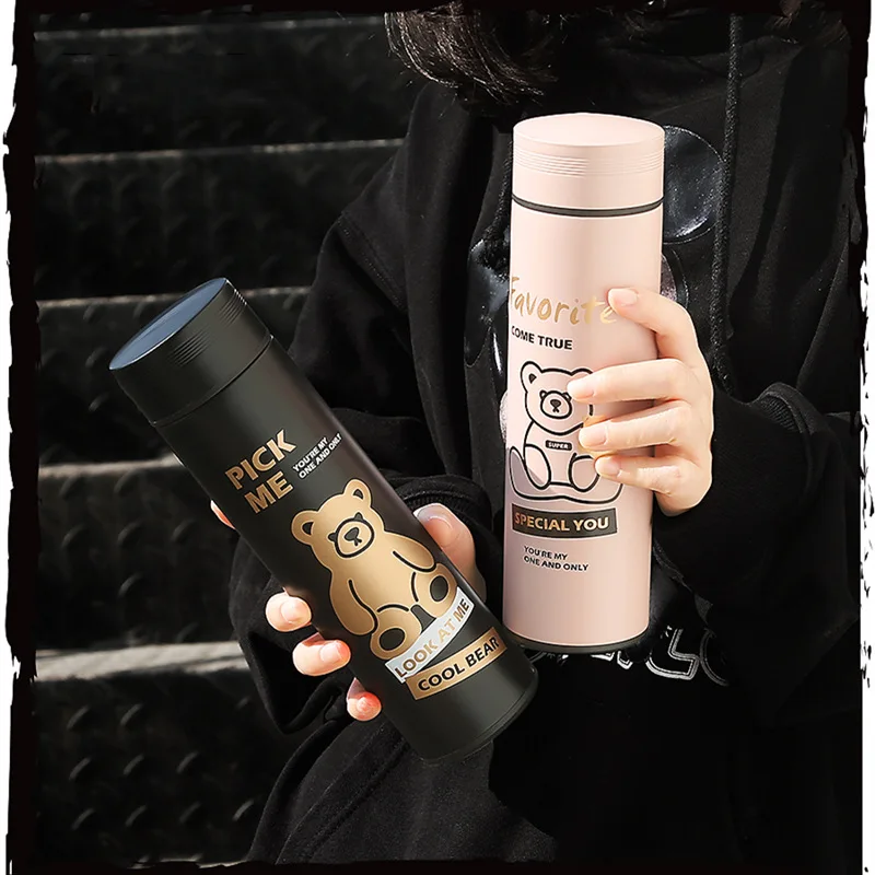 Stainless Steel Thermos Cup Cute Portable Cartoon Bear Men And Women Student Water Bottle Vacuum Flask Couple Thermal Cup
Stainless Steel Thermos Cup Cute Portable Cartoon Bear Men And Women Student Water Bottle Vacuum Flask Couple Thermal Cup