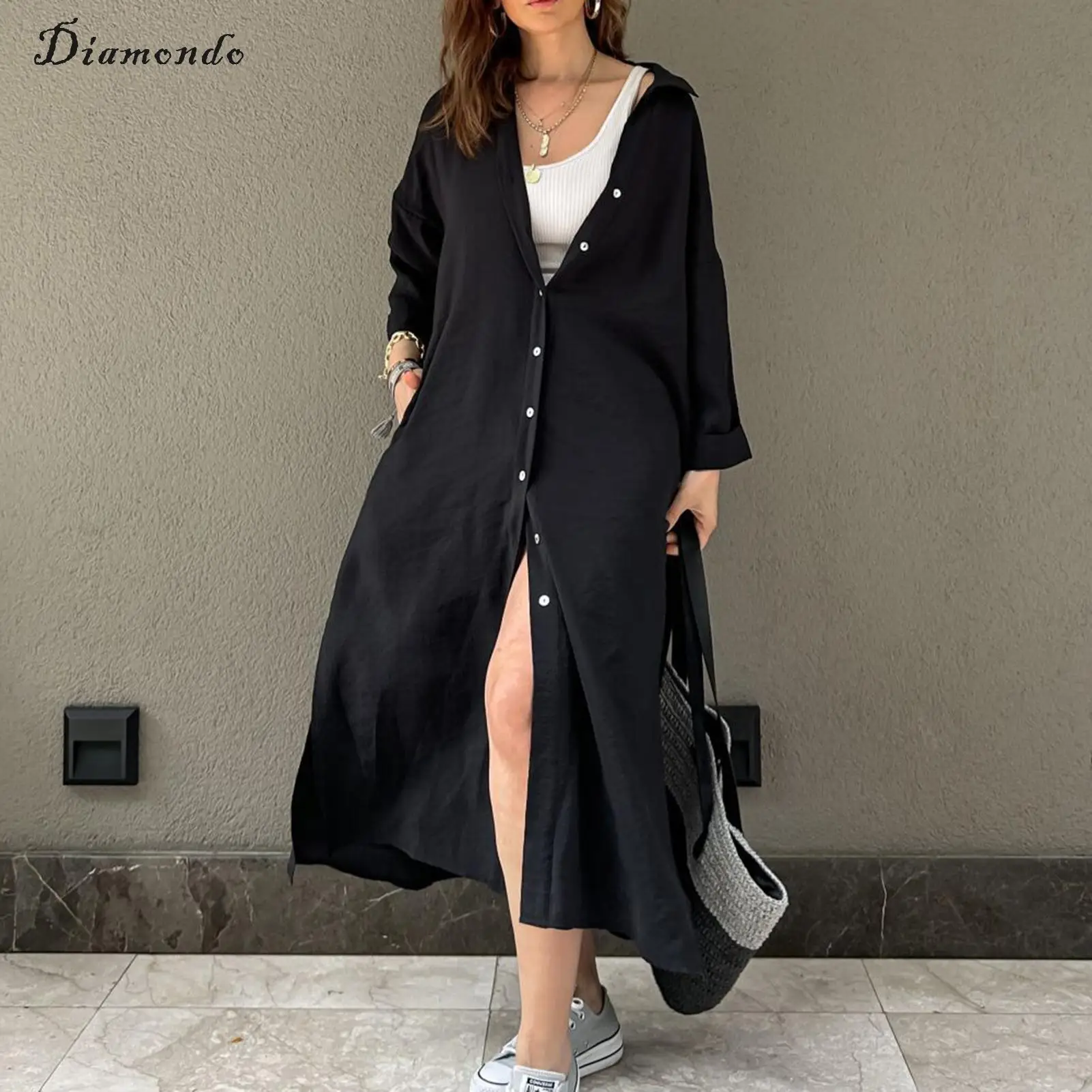 

Dress for Women Bell Long Sleeve Button Down Dress V Neck Casual Shirt Dresses Long Kimonos Cardigans Swimsuit Beachwear