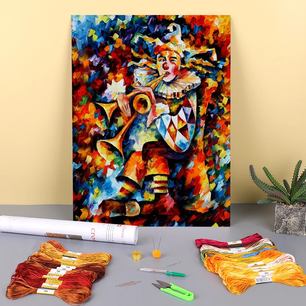 Oil Style Clown Printed Fabric 11CT Cross Stitch Complete Kit Embroidery DMC Threads Handiwork Hobby Sewing Gift
Oil Style Clown Printed Fabric 11CT Cross Stitch Complete Kit Embroidery DMC Threads Handiwork Hobby Sewing Gift