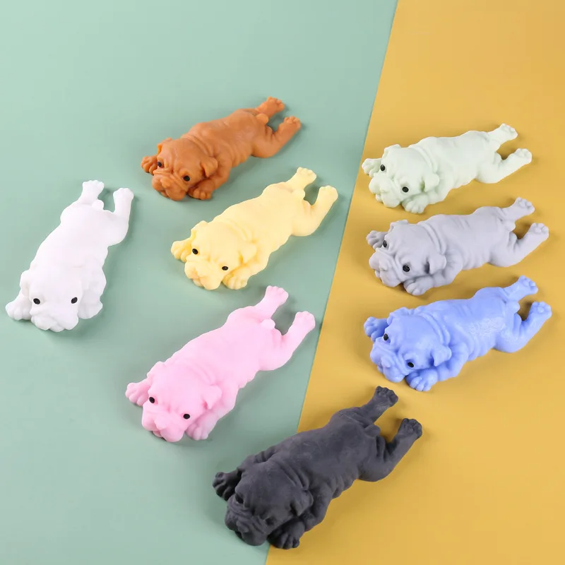 

Soft Cute Realistic Silicone Bulldog Soft Animal Stress Relieve Kids Adult Toy Animal Dog Toy Anti Stress Dog Gift