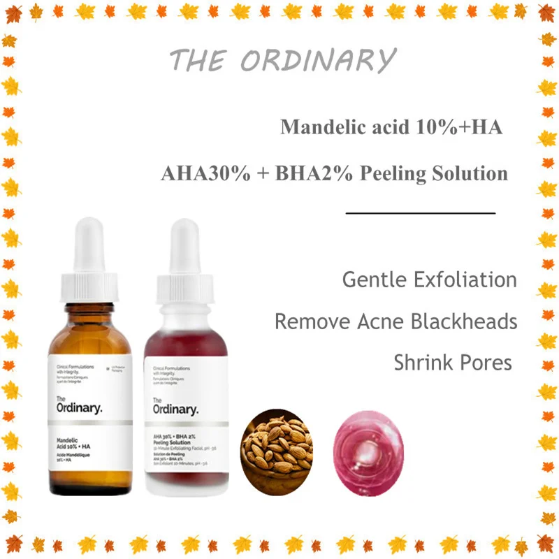 Ordinary AHA 30% + BHA 2% Peeling Solution Mandelic Acid 10% + HA Gentle Exfoliation Remove Acne Blackheads Shrink Pores
Ordinary AHA 30% + BHA 2% Peeling Solution Mandelic Acid 10% + HA Gentle Exfoliation Remove Acne Blackheads Shrink Pores