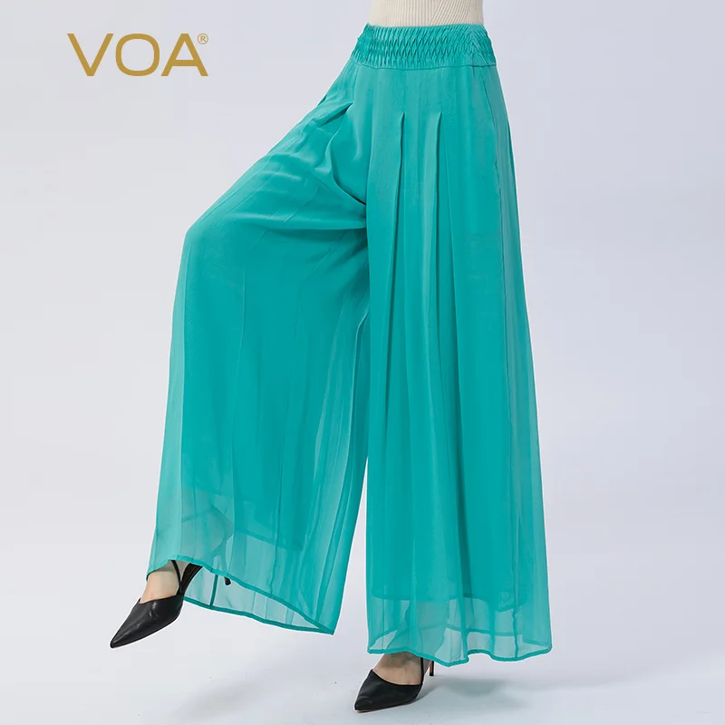 VOA Fashion Three-dimensional Decoration Folds Beach Glass Georgette Silk Woman Pants Simple Office Ladies Wide Leg Pants KE608
VOA Fashion Three-dimensional Decoration Folds Beach Glass Georgette Silk Woman Pants Simple Office Ladies Wide Leg Pants KE608