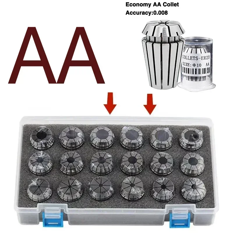 ER11 ER16 ER20 ER25 ER32 ER40 Collet Chuck Spring Collet Chuck Set Suit A AA Grade for CNC Milling Tool Holder ER Collet Chuck
ER11 ER16 ER20 ER25 ER32 ER40 Collet Chuck Spring Collet Chuck Set Suit A AA Grade for CNC Milling Tool Holder ER Collet Chuck