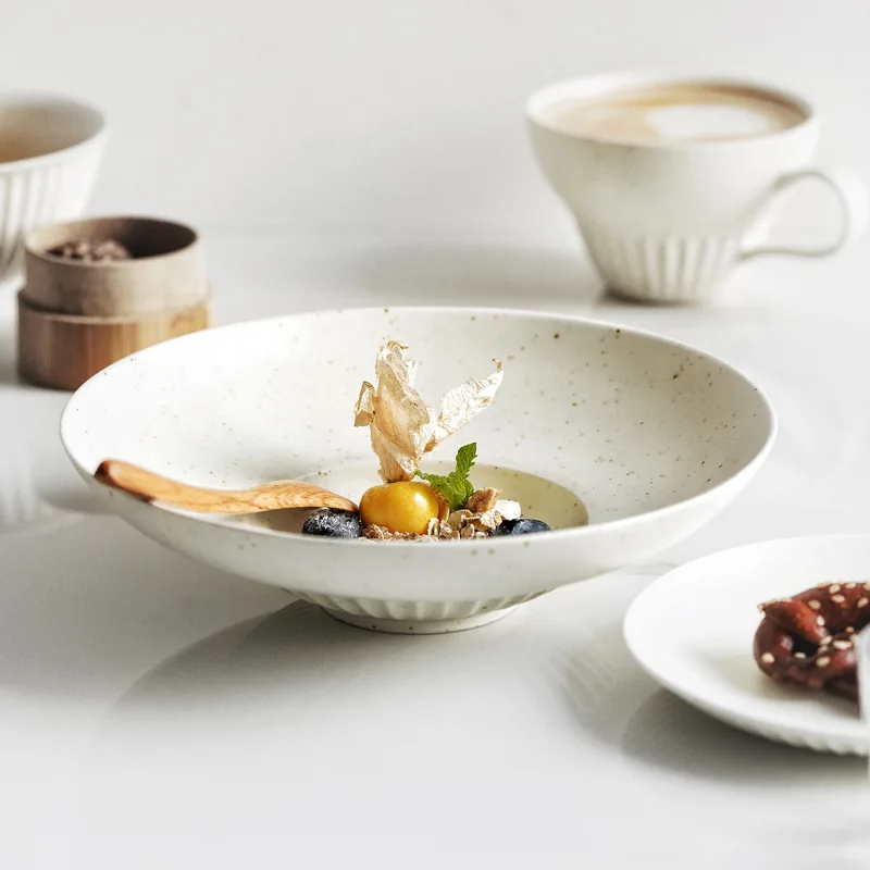 Ceramic Dinner Plate Handmade Coffee Cup and Saucer Creative Household Salad Dessert Dish Large Noodle Bowl Kitchen Tableware
Ceramic Dinner Plate Handmade Coffee Cup and Saucer Creative Household Salad Dessert Dish Large Noodle Bowl Kitchen Tableware