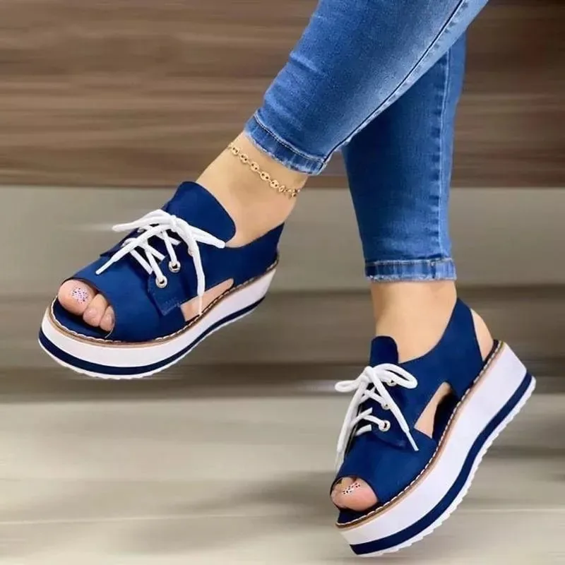 Summer Women's Shoes Lace Up Open Toe Ladies Sandals Comfortable Casual Fabric Platform Sandals Beach Fashion Ladies Sandals
Summer Women's Shoes Lace Up Open Toe Ladies Sandals Comfortable Casual Fabric Platform Sandals Beach Fashion Ladies Sandals