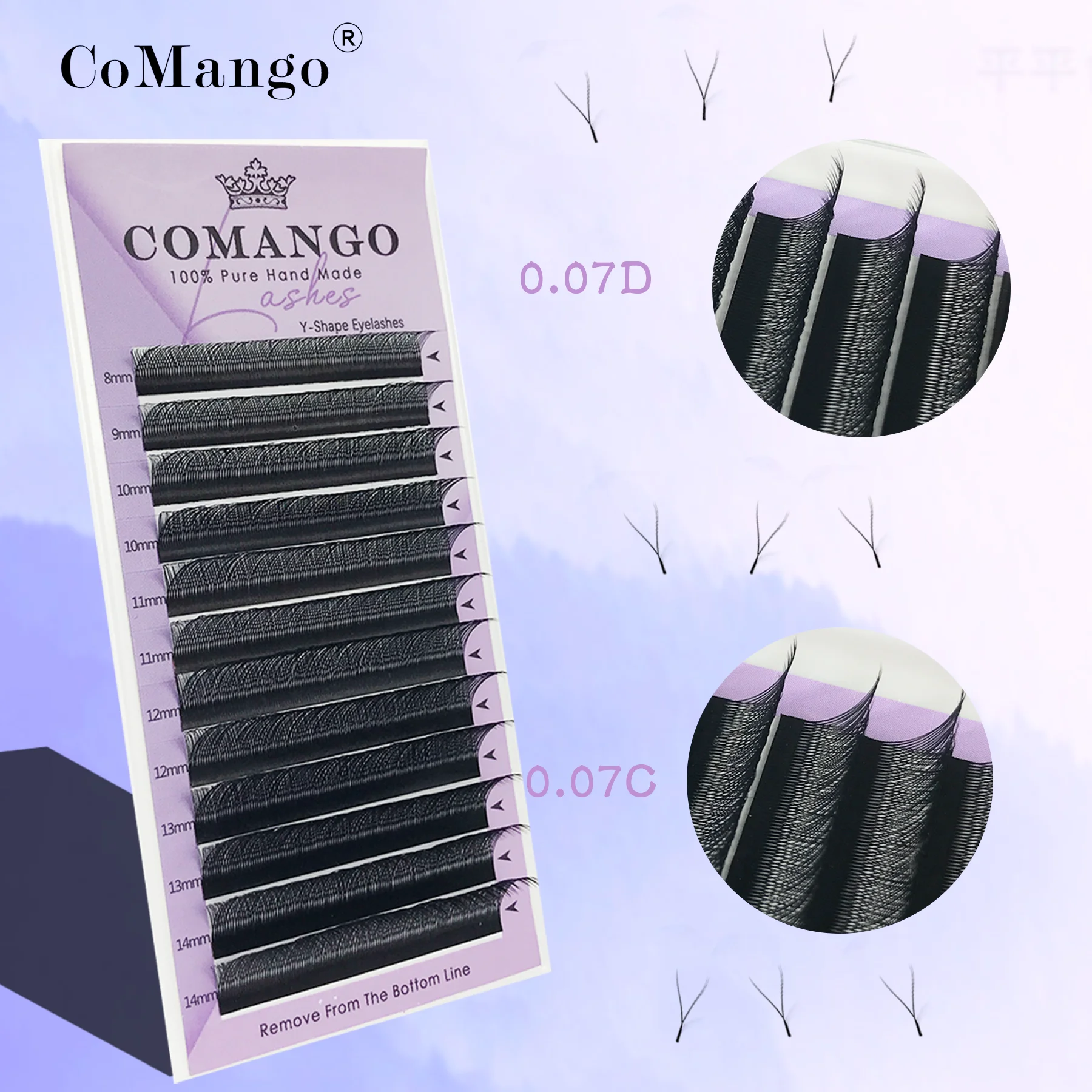 

Comango YY Volume Eyelash Extensions 0.05/0.07 C/D Curl 8-15mm Length Y Shaped Lashes Individual Mink Eye-lashes Makeup Vendor