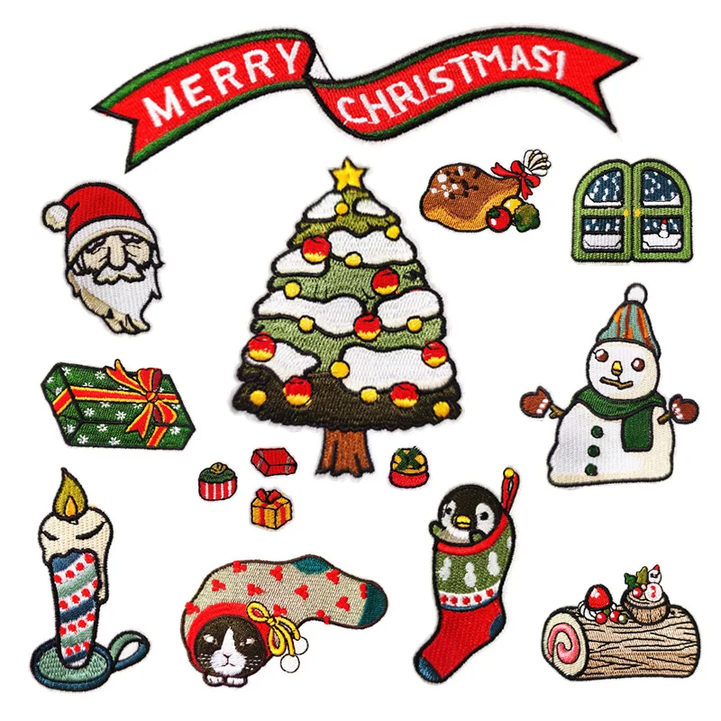 50pcs/Lot Luxury Embroidery Patch Merry Christmas Chick Window Gift Candy Box Snowman Candle Clothing Decoration Craft Applique 
50pcs/Lot Luxury Embroidery Patch Merry Christmas Chick Window Gift Candy Box Snowman Candle Clothing Decoration Craft Applique