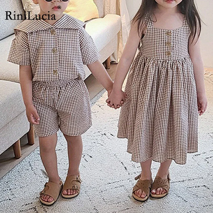 RiniLucia Kids Baby Boy Fashon Clothing Set New Matching Clothes Little Brother Plaid Blouse Set Big Sister Dress Outfits Set
RiniLucia Kids Baby Boy Fashon Clothing Set New Matching Clothes Little Brother Plaid Blouse Set Big Sister Dress Outfits Set