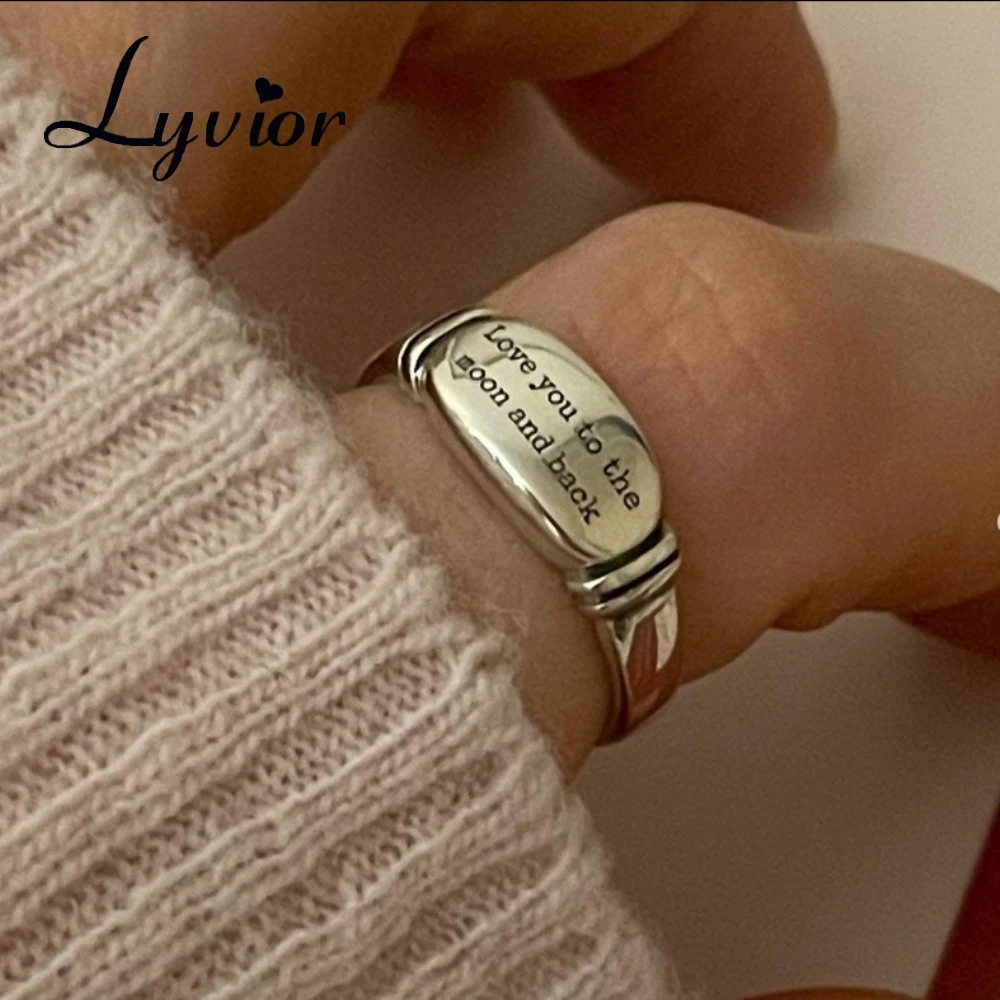 Retro 925 Sterling Silver Love You To The Moon and Back Ring Mother Day Gift Handmade Jewelry Vintage Style Rings
Retro 925 Sterling Silver Love You To The Moon and Back Ring Mother Day Gift Handmade Jewelry Vintage Style Rings