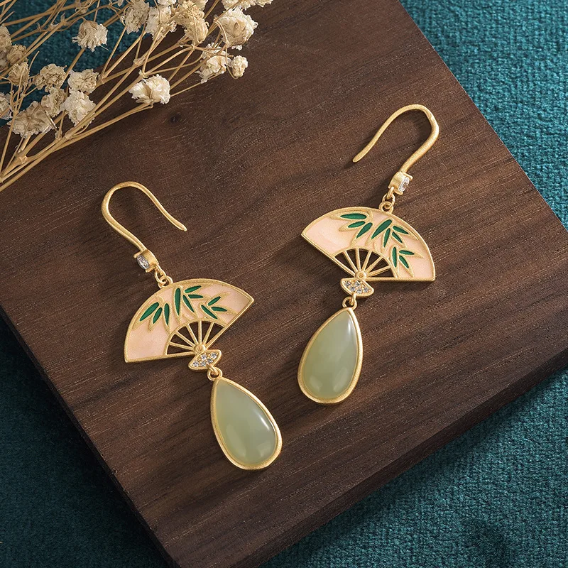 Jade Water droplet Earrings Women Gemstones Drop Carved 925 Silver Natural Designer Talismans Jewelry Luxury Vintage Fashion
Jade Water droplet Earrings Women Gemstones Drop Carved 925 Silver Natural Designer Talismans Jewelry Luxury Vintage Fashion