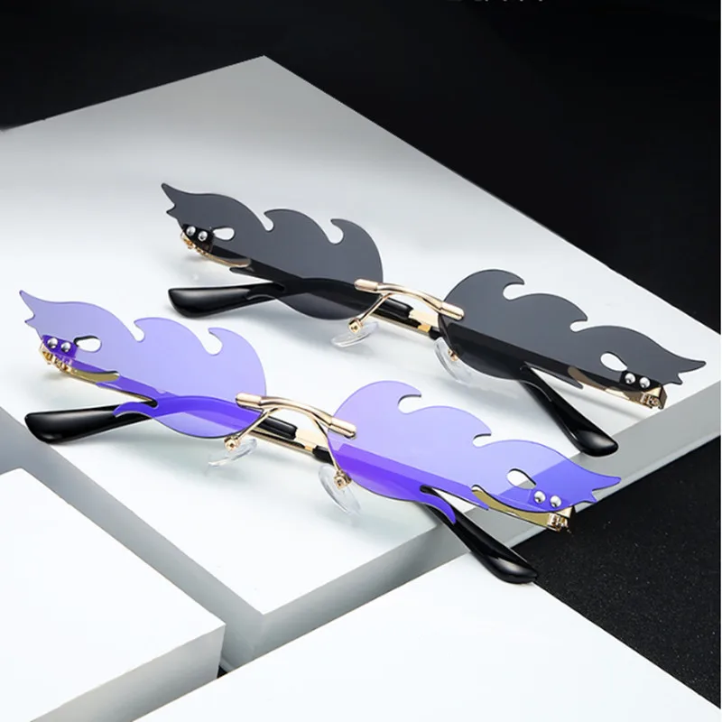 Luxury Fashion Flame Sunglasses Women Rimless Sun Glasses Shades Eyeglass Vintage Sunglass Fire Shape Eyewears Driving Glasses
Luxury Fashion Flame Sunglasses Women Rimless Sun Glasses Shades Eyeglass Vintage Sunglass Fire Shape Eyewears Driving Glasses