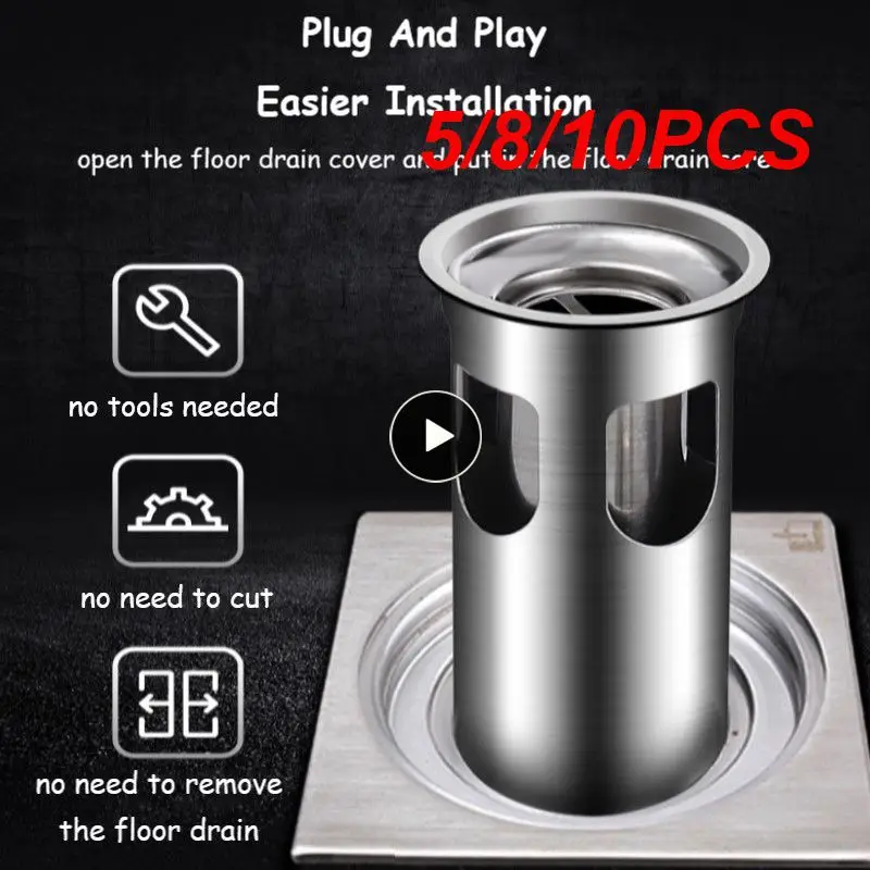 5/8/10PCS Floor Strainer Stainless Steel Anti-clogging Drain Filter Anti-odor Leakage Floor Drain Bathroom Accessories Drainer
5/8/10PCS Floor Strainer Stainless Steel Anti-clogging Drain Filter Anti-odor Leakage Floor Drain Bathroom Accessories Drainer