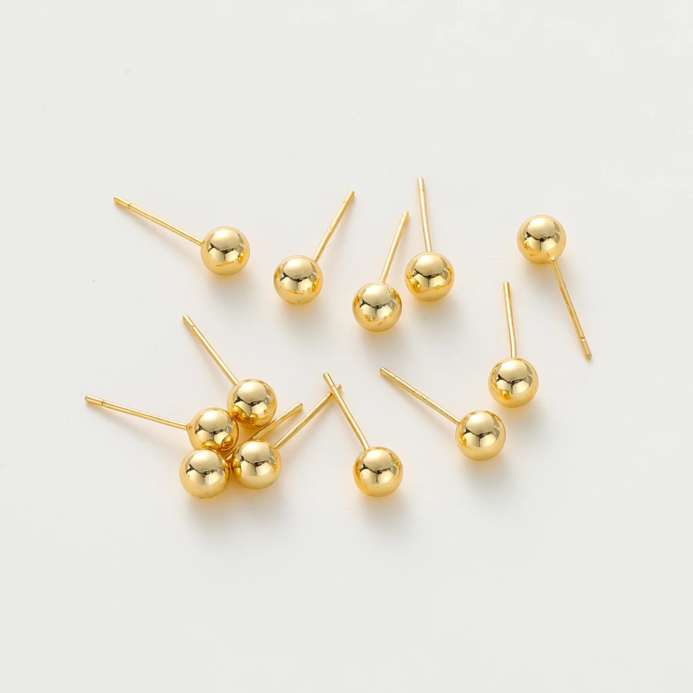 10pcs/lot 14K 18K Gold Plated Round Ball Ear Post Studs Earrings Backs Plug Ear Pins Ball Needles for DIY Jewelry Making Finding
10pcs/lot 14K 18K Gold Plated Round Ball Ear Post Studs Earrings Backs Plug Ear Pins Ball Needles for DIY Jewelry Making Finding