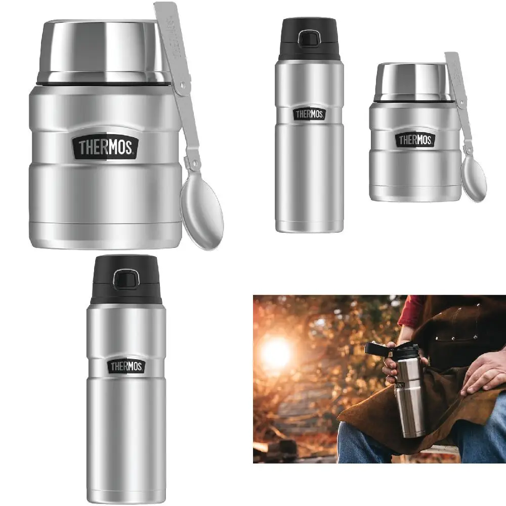 Deluxe King 16-Ounce Stainless Steel Food Jar with Foldable Spoon and 24-Ounce Drink Bottle, Perfect Enjoyment for Your Outdoor
Deluxe King 16-Ounce Stainless Steel Food Jar with Foldable Spoon and 24-Ounce Drink Bottle, Perfect Enjoyment for Your Outdoor